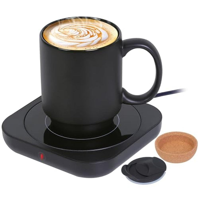 Coffee Mug Warmer & Mug Set: Electric 36W Coffee Cup Heater – Front View