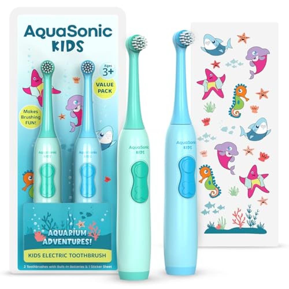 Aquasonic Kids Electric Toothbrush Set – Front View