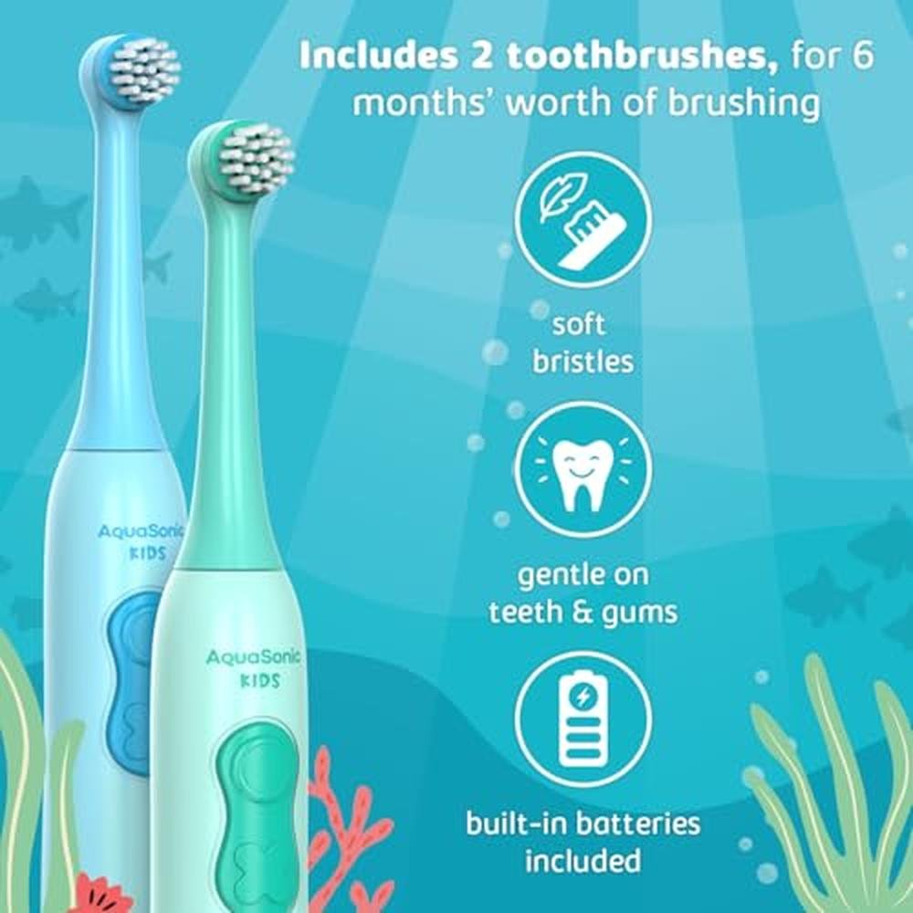 Aquasonic Kids Electric Toothbrush Set – In Use