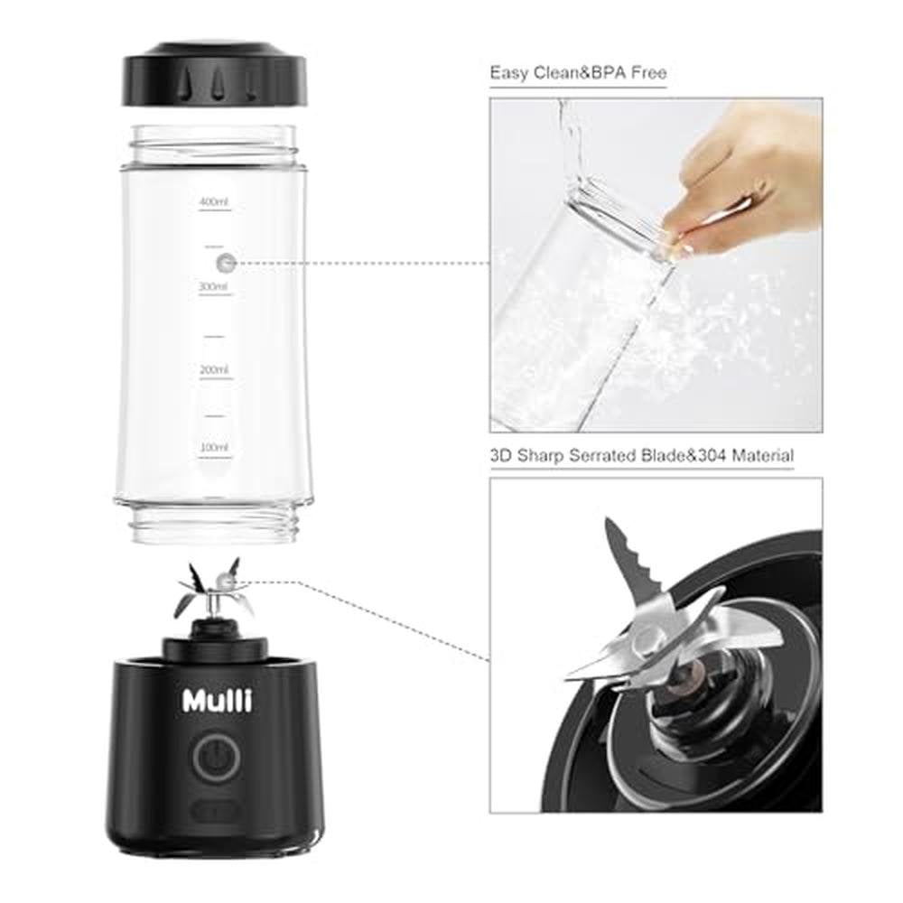Mulli Portable Blender: USB Rechargeable Mini Blender for – Side View