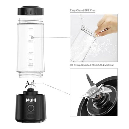 Mulli Portable Blender: USB Rechargeable Mini Blender for – Side View