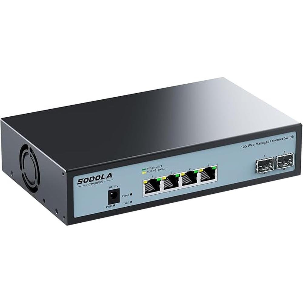 6 Port 10G Easy Web Managed Switch – Front View