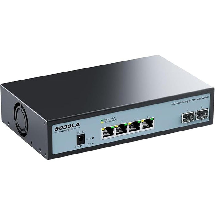 6 Port 10G Easy Web Managed Switch – Front View