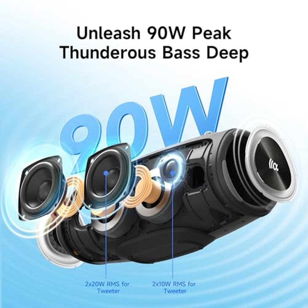 Bluetooth TAZATA: TAZATA Portable Loud 60W Speaker – Side View