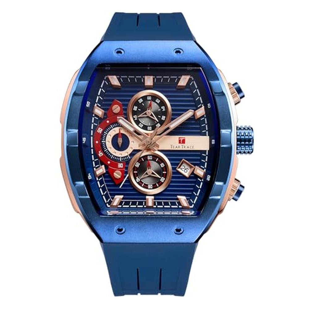 Tear Trace Watch: TEARTRACE Tonneau Chronograph Analog – Front View