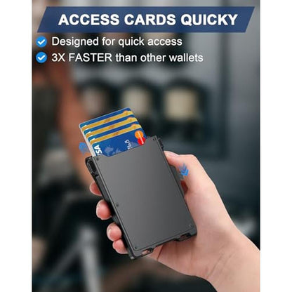 GHUKY Wallet for Men: Minimalist Slim Mens Wallet with – Side View