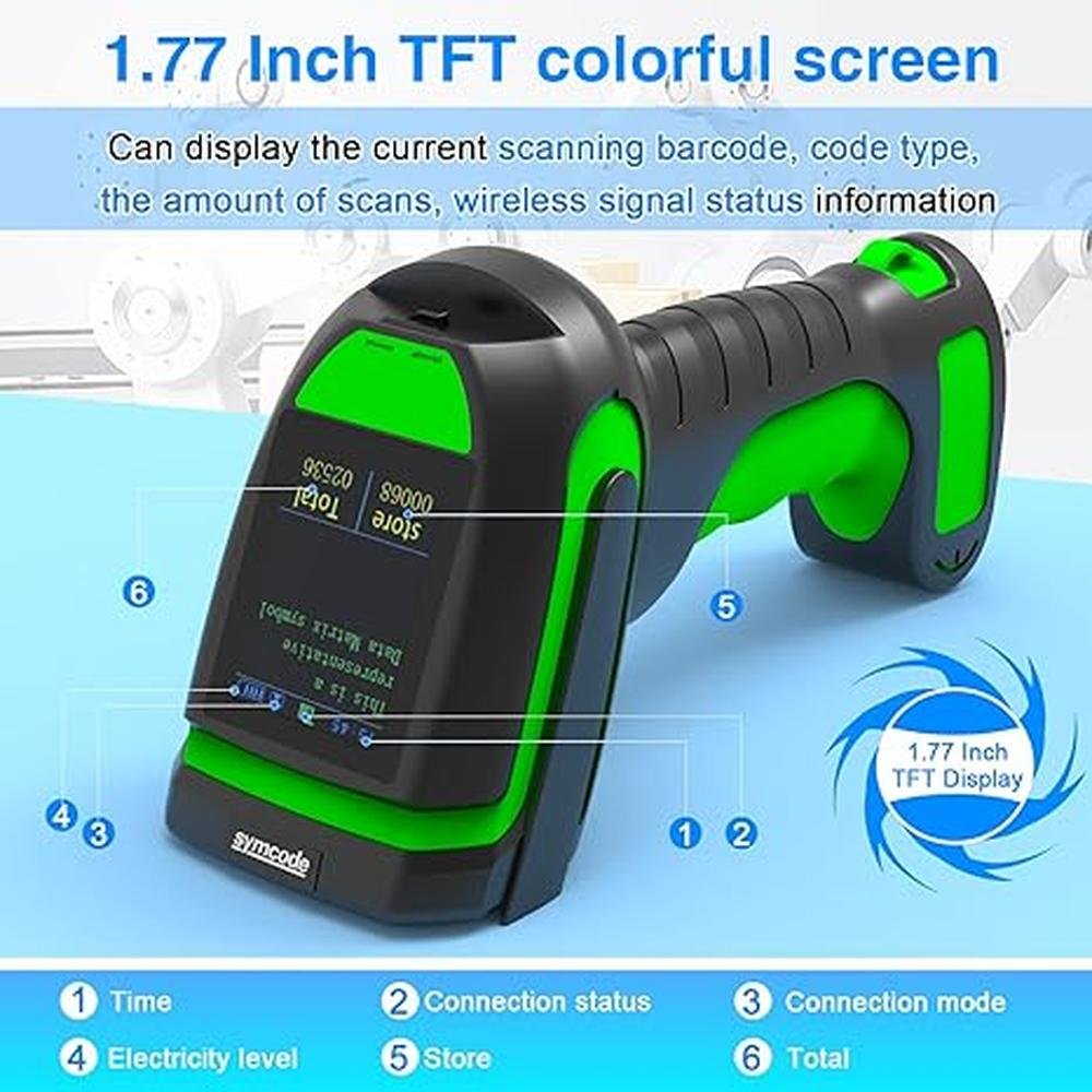 Scanner Symcode: Symcode MJ 2030 Wireless 2D Barcode – Close-up Detail