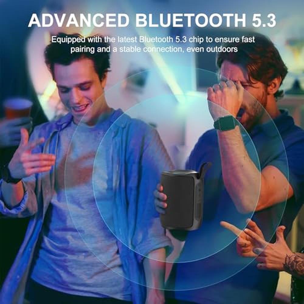 Speaker: PEICHENG Portable Wireless Speaker Waterproof IPX5 – Side View