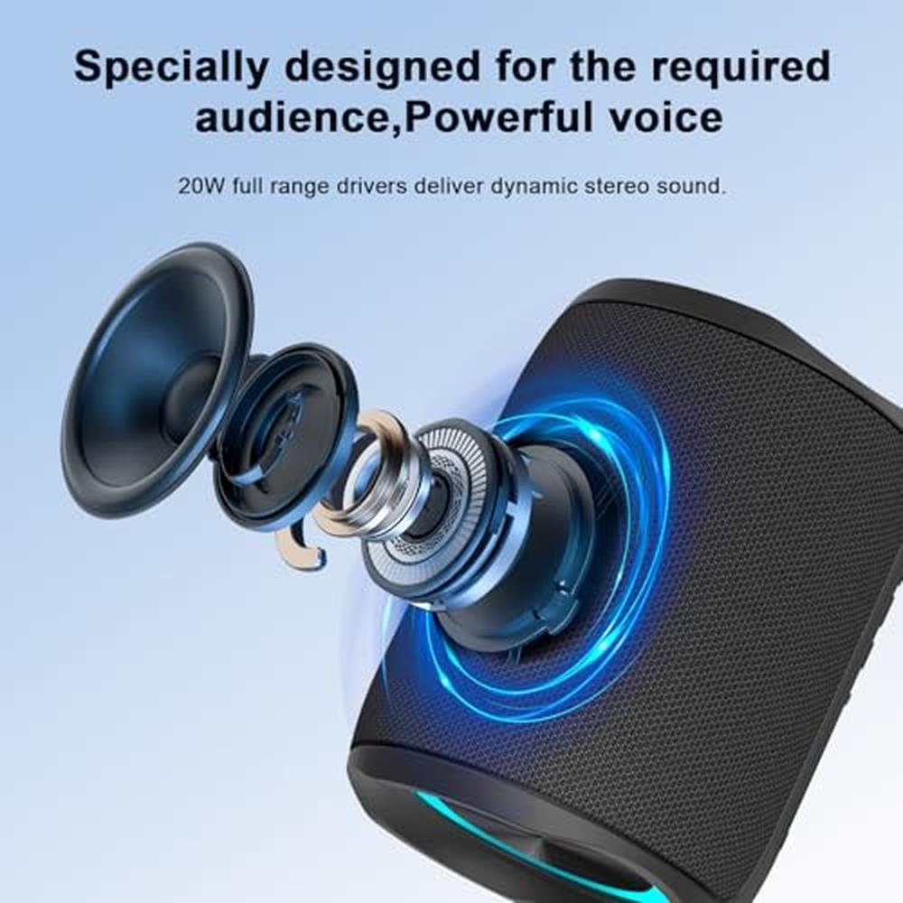 Speaker: PEICHENG Portable Wireless Speaker Waterproof IPX5 – Close-up Detail