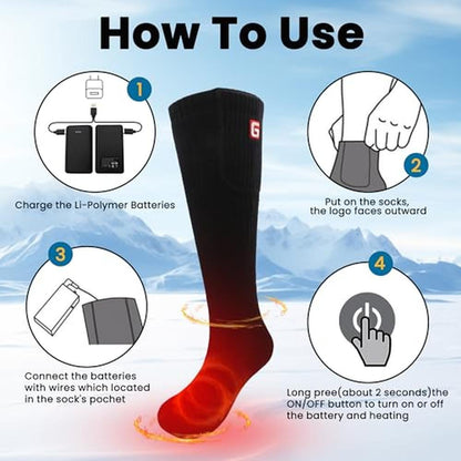 Premium Heated Socks for Men and Women – Close-up Detail