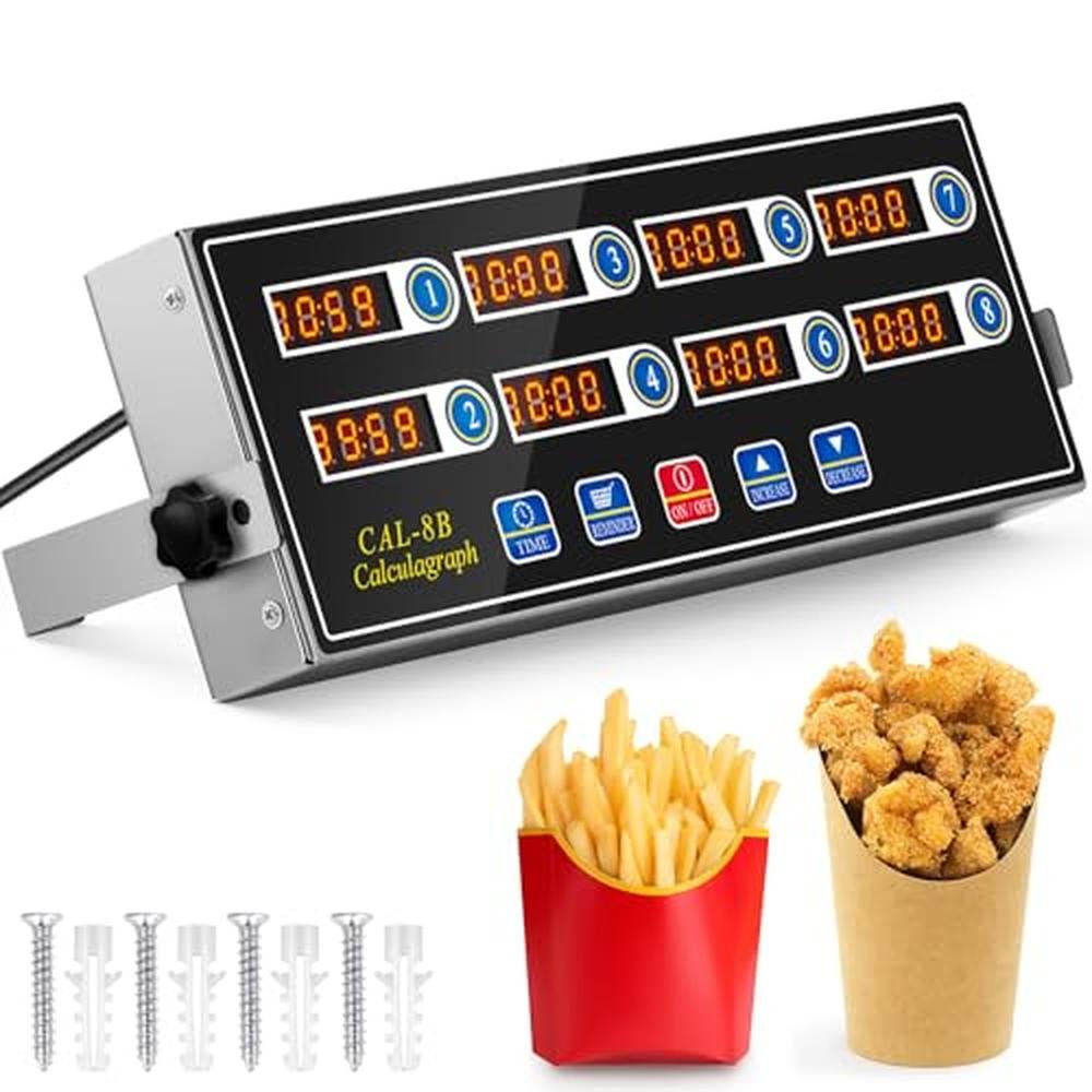 RelaxWeex: RelaxWeex 1-Pack 8-Channel Digital Kitchen Timer – Front View