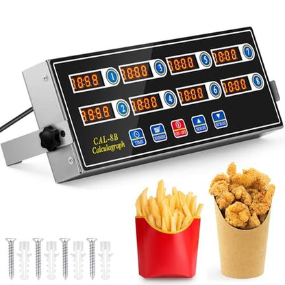RelaxWeex: RelaxWeex 1-Pack 8-Channel Digital Kitchen Timer – Front View