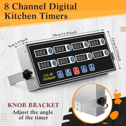 RelaxWeex: RelaxWeex 1-Pack 8-Channel Digital Kitchen Timer – Side View