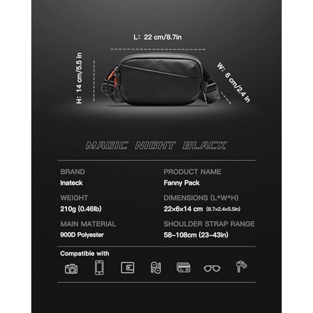 Bag Waist: Inateck Sling Bag X-Mini Durable Fanny Pack with – Side View