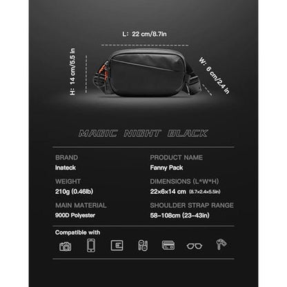 Bag Waist: Inateck Sling Bag X-Mini Durable Fanny Pack with – Side View