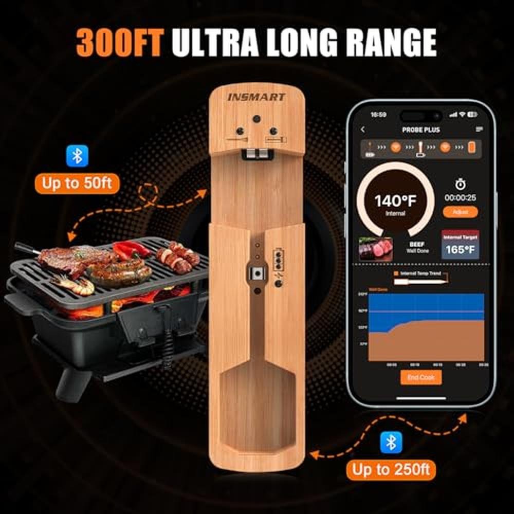 INSMART Wireless Smart Meat Thermometer – Side View