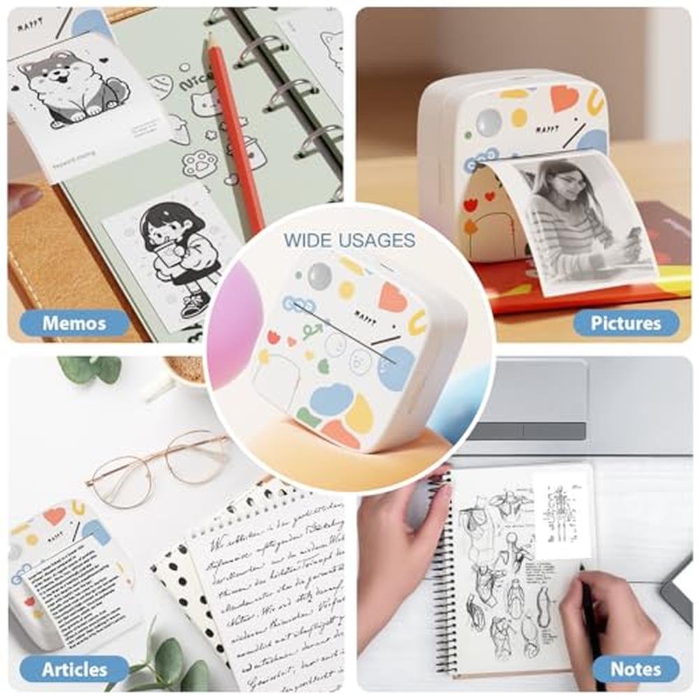 Sticker Printer: LAIBEAR Mini Sticker Maker with 9 Rolls – In Use