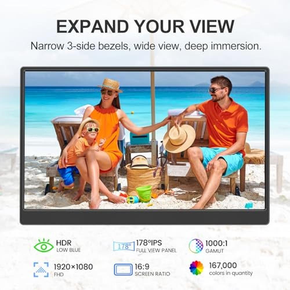 Ufyql Portable Monitor: 15.6 Inch FHD 1080P Ultra Slim – Side View