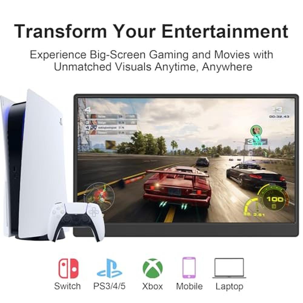Ufyql Portable Monitor: 15.6 Inch FHD 1080P Ultra Slim – In Use