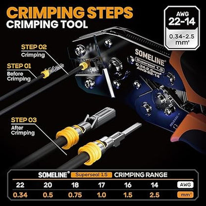 Connectors Crimping: SOMELINE Crimping Tool Kit – Close-up Detail