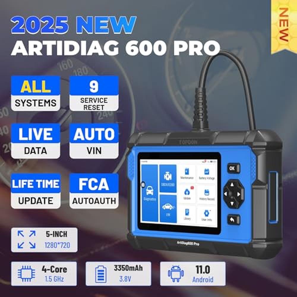 Topdon ArtiDiag600 Pro OBD2 Scanner Diagnostic Tool – Side View