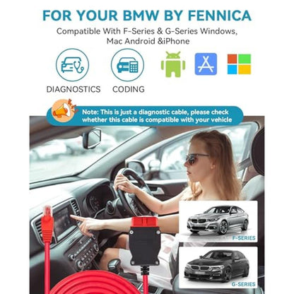 FENNICA Enet OBD2 Cable for BMW F G i Series Coding – Side View
