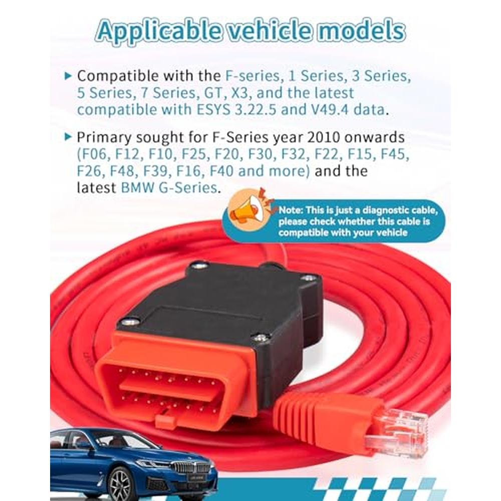 FENNICA Enet OBD2 Cable for BMW F G i Series Coding – In Use