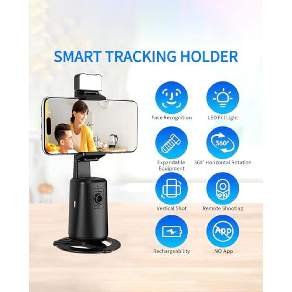 Tripod Live Streaming: LYSOATUR Auto Face Tracking Tripod – Side View