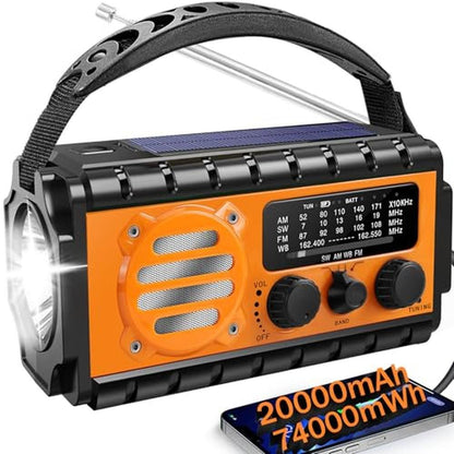 Radio QAUYYW: QAUYYW 74000mWh Emergency Radio with NOAA – Front View