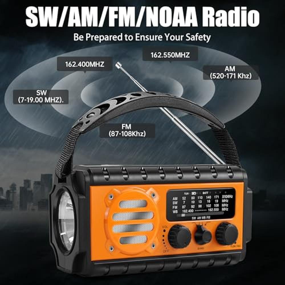 Radio QAUYYW: QAUYYW 74000mWh Emergency Radio with NOAA – Side View