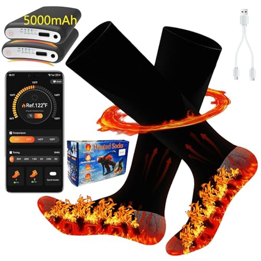 Heated Socks for Men & Women: ANSOZLEE Heated Socks – Front View