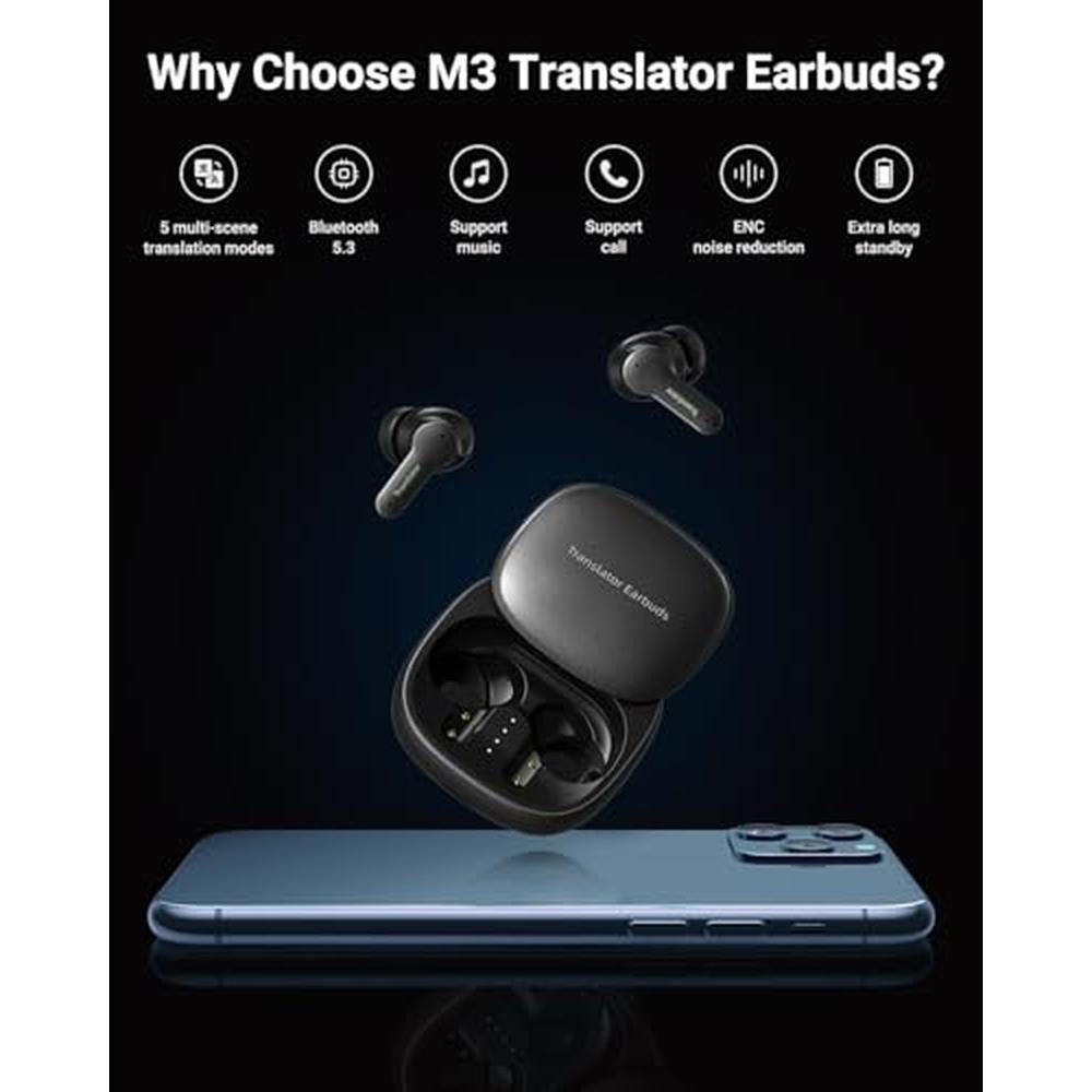 Earbuds Translator: XUPURTLK Real-Time AI Translator – Side View