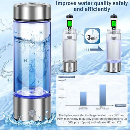 Hydrogen Water: 2025 New Portable Hydrogenated Water Bottle – Side View