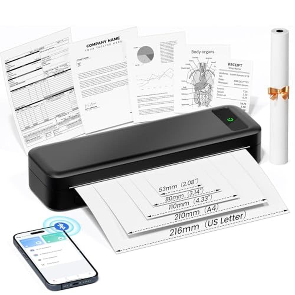 Thermal Printer: Portable Wireless Inkless Thermal Printer – Front View