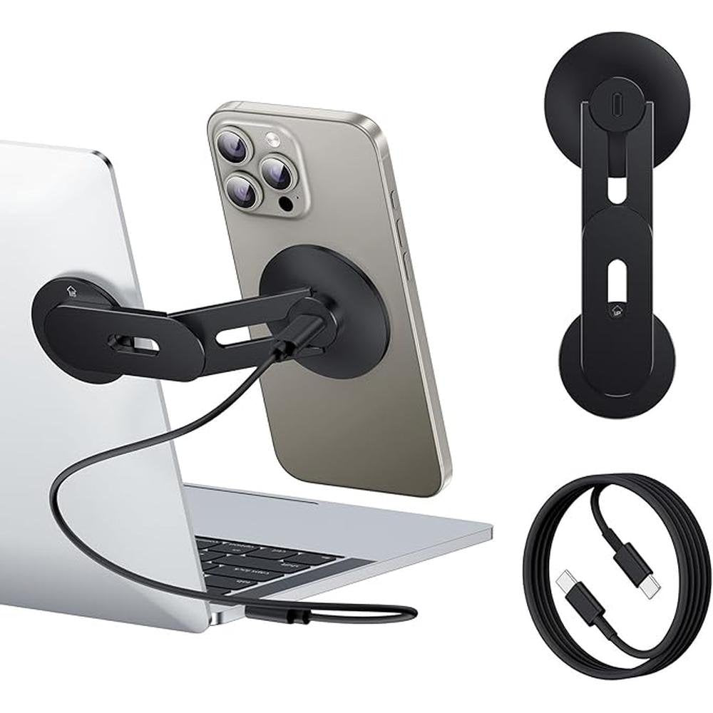 Phone Laptop: Magnetic Phone Stand 15W Fast Wireless – Front View