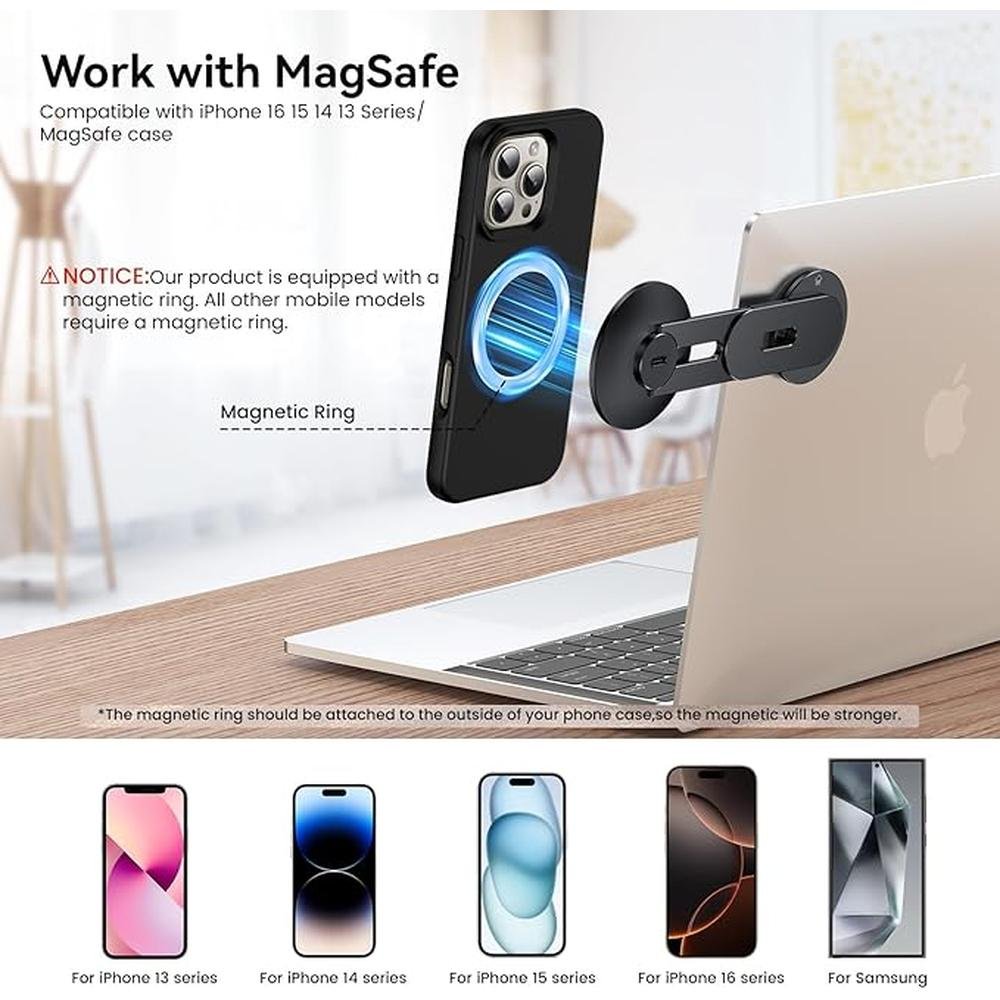 Phone Laptop: Magnetic Phone Stand 15W Fast Wireless – Close-up Detail