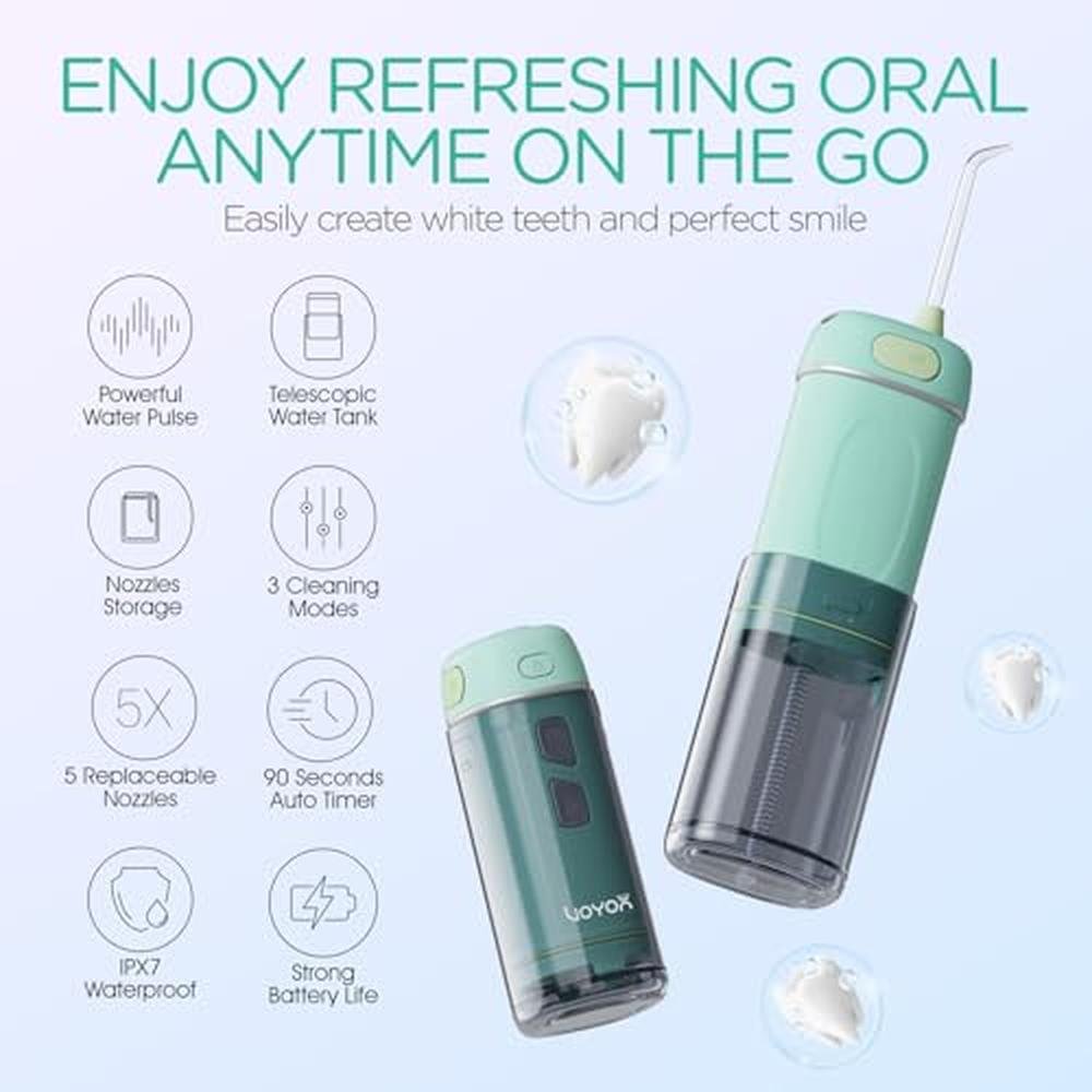 Water Flosser: VOYOR-HEALTH Portable Cordless Mini Travel – Side View