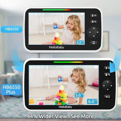 HelloBaby World: 6'' Split-Screen Video Baby Monitor with – Close-up Detail