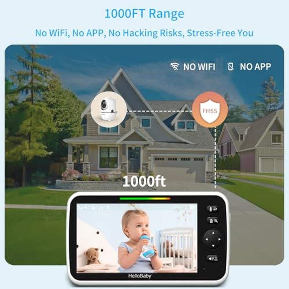 HelloBaby World: 6'' Split-Screen Video Baby Monitor with – In Use