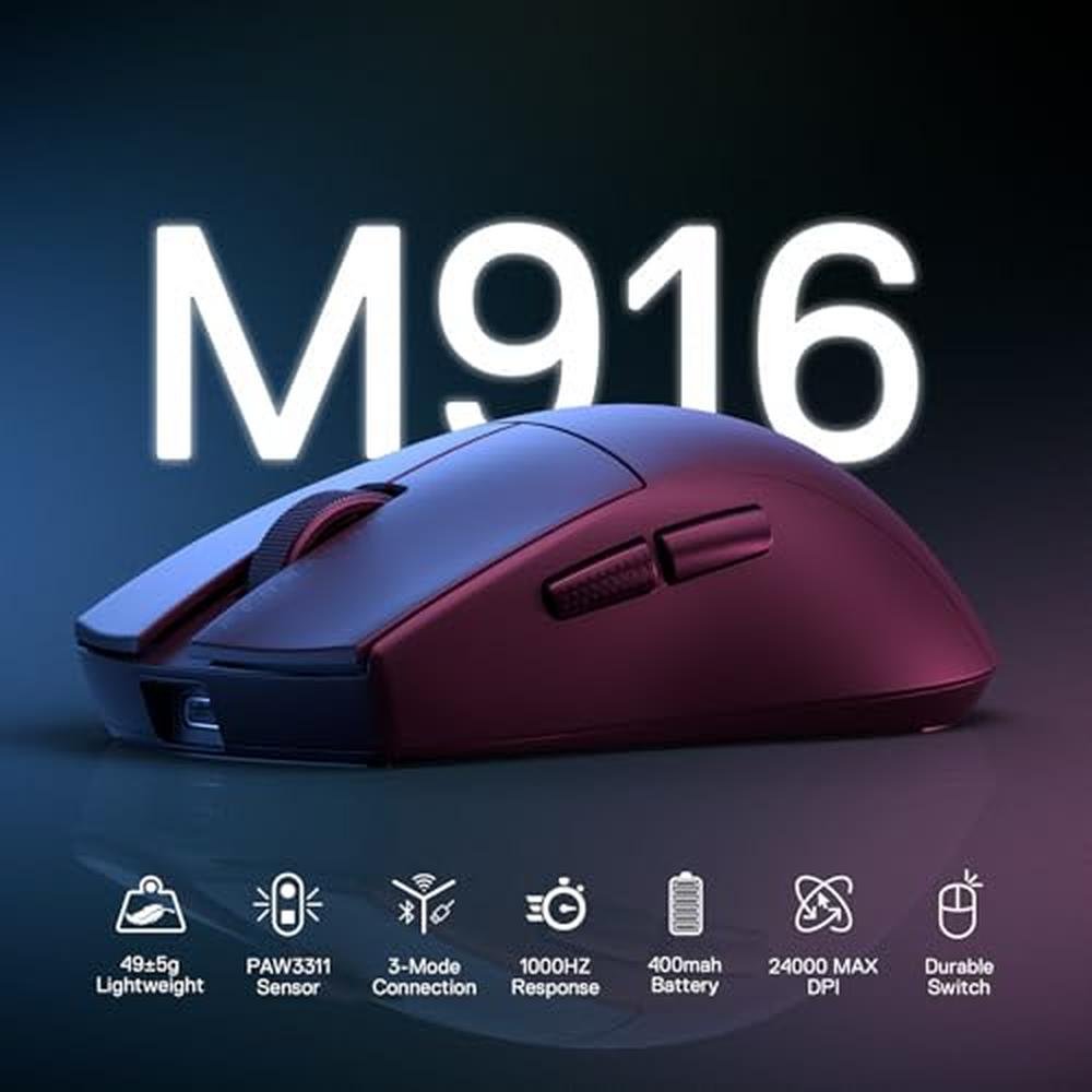 Redragon M916 STD 3-Mode Wireless Gaming Mouse – Side View