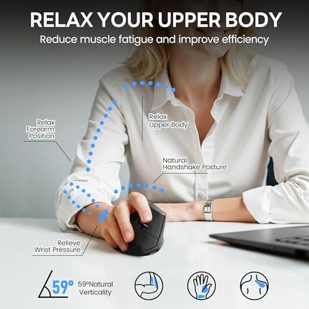 Uineer Ergonomic Wireless Mouse – Close-up Detail