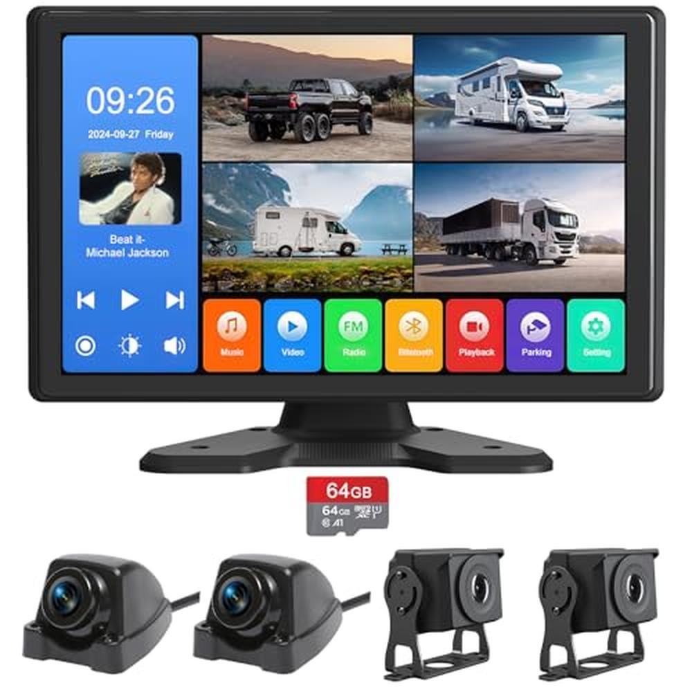 Backup Camera: 4 Channel System with 10.26 Inch Touchable – Front View