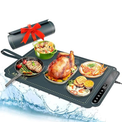 Warming Food Mat: Electric Warming Tray with 7-Level – Front View