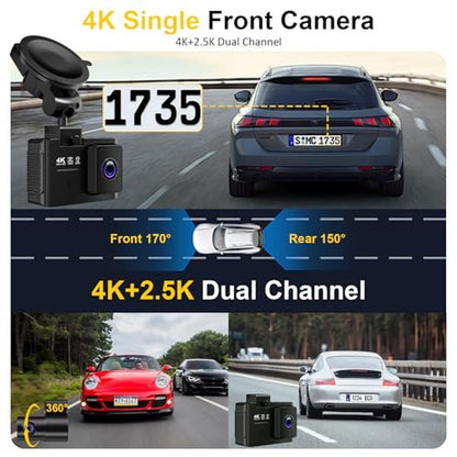 Dash Cam: 4K+2.5K Dual Channel Dash Camera for Cars with – Side View