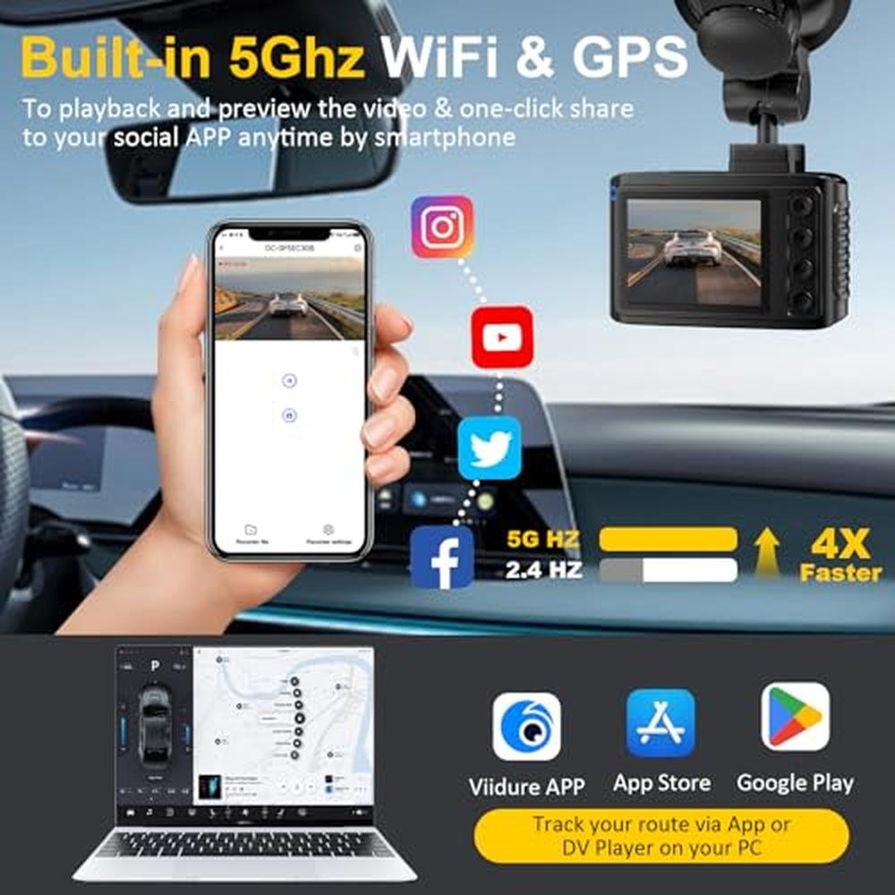 Dash Cam: 4K+2.5K Dual Channel Dash Camera for Cars with – In Use