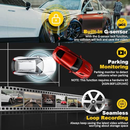 Dash Cam: 4K+2.5K Dual Channel Dash Camera for Cars with – Packaging