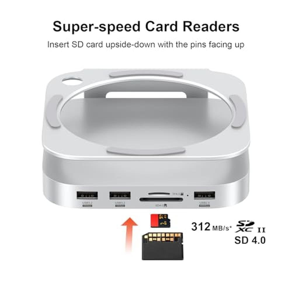 Qwiizlab Aluminum Stand Hub: Qwiizlab Mac Mini M4/M4 Pro – Close-up Detail