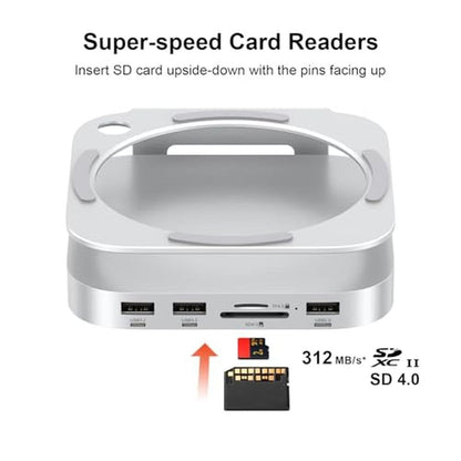Qwiizlab Aluminum Stand Hub: Qwiizlab Mac Mini M4/M4 Pro – Close-up Detail