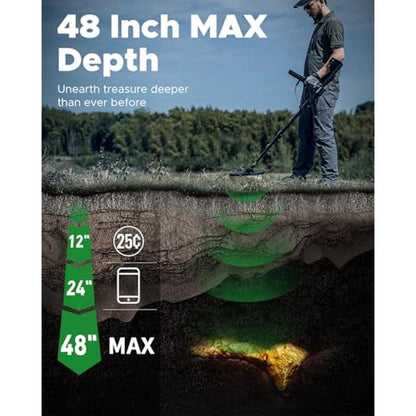 Detector Metal: 48 Max Deep Depth Metal Detector for Adults – Close-up Detail