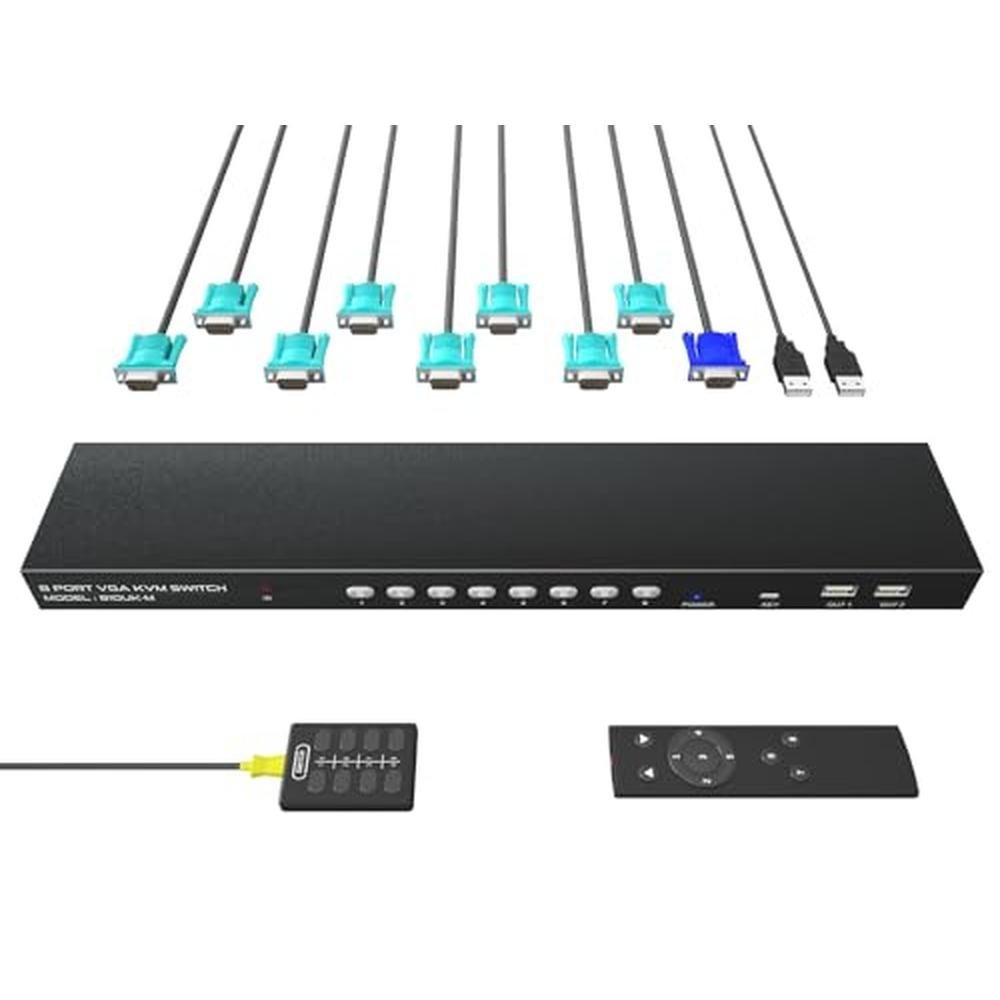 VGA KVM Switch: 8 Port Premium High-End Solution – Front View